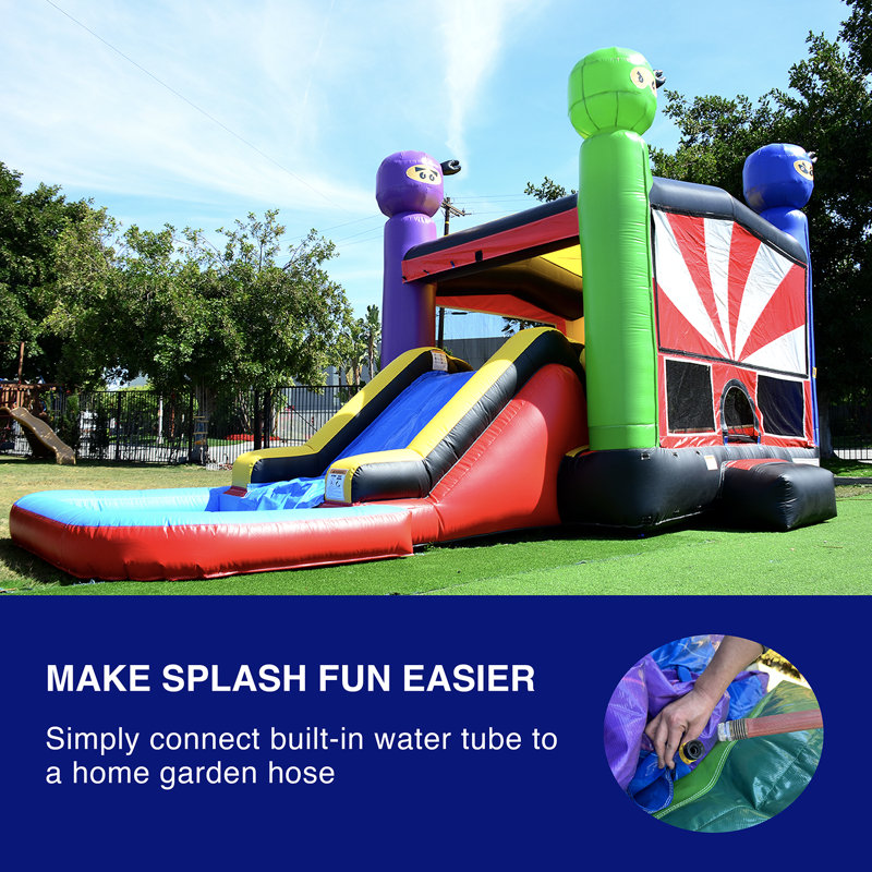 JumpOrange Ninja Commercial Grade Bounce House Water Slide with Splash